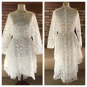 Boho Burnout Lace High Low Dress NWT